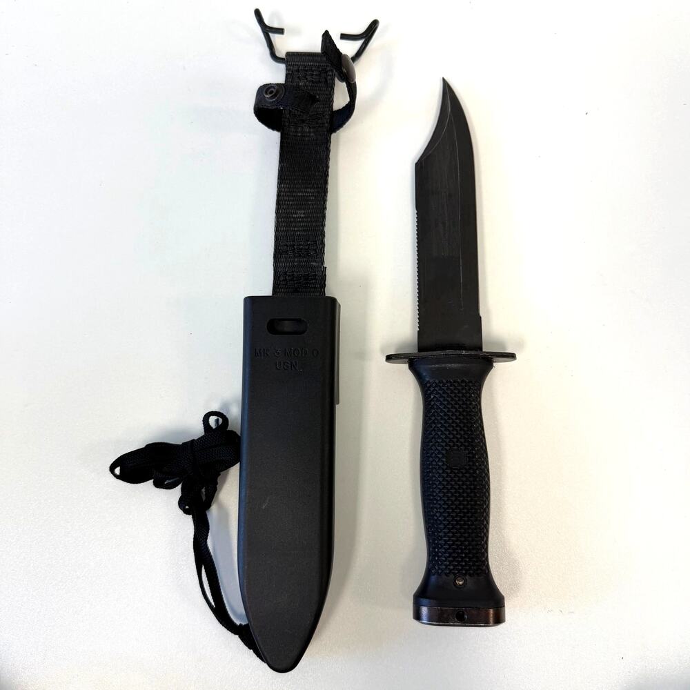 Ontario Knife Company MK 3 Navy Tactical Dive Knife Black Oxide Coated Stainless